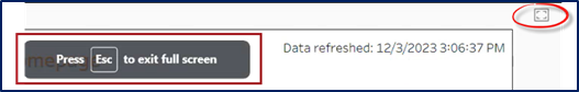 Dashboard - Return to Standard Screen